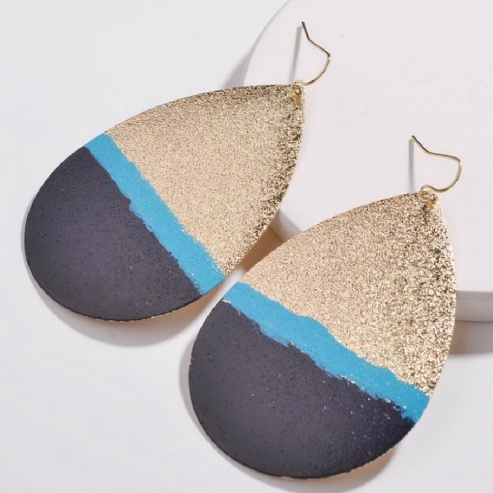 Metallic Tear Drop Earrings